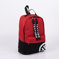 Рюкзак, отдел на молнии, наружный карман, цвет чёрный/красный Textura