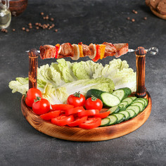 Блюдо для подачи шашлыка из натурального кедра mаgistrо, 29×14,5 см, цвет молочный Magistro
