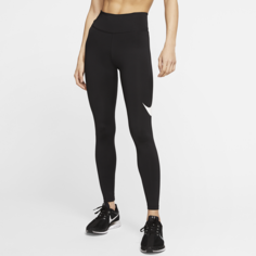 Женские слегка укороченные тайтсы со средней посадкой для бега Nike - Черный
