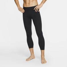 Мужские тайтсы длиной 3/4 из ткани Infinalon Nike Yoga Dri-FIT - Черный