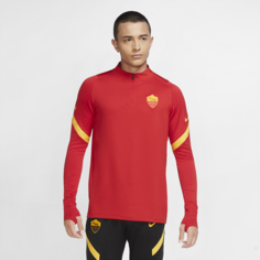Мужская футболка для футбольного тренинга с молнией 1/4 A.S. Roma Strike - Красный Nike