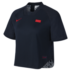 Женская игровая футболка с коротким рукавом и двусторонним дизайном FFF - Синий Nike