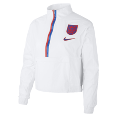 Женская игровая футболка с молнией длиной 1/4 с символикой Англии - Белый Nike