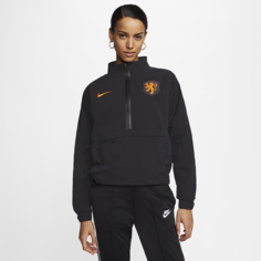 Женская футбольная куртка с молнией длиной 1/4 Netherlands - Черный Nike