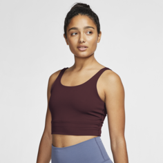 Женская укороченная футболка из ткани Infinalon Nike Yoga Luxe - Красный