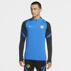 Мужская футболка для футбольного тренинга с молнией 1/4 Inter Milan Strike - Синий Nike