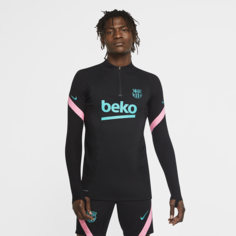 Мужская футболка для футбольного тренинга FC Barcelona VaporKnit Strike - Черный Nike