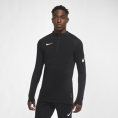 Мужская футболка для футбольного тренинга с мягкой вставкой Nike VaporKnit Strike Winter Warrior - Черный