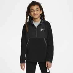 Зимняя худи с молнией на половину длины для мальчиков школьного возраста Nike Sportswear - Черный