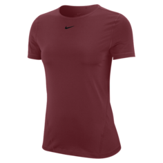 Женская футболка из сетчатого материала с коротким рукавом для тренинга Nike Pro - Красный