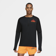 Мужская футболка для трейлраннинга с длинным рукавом Nike - Черный