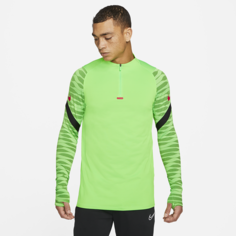 Мужская футболка для футбольного тренинга с молнией 1/4 Nike Dri-FIT Strike - Зеленый