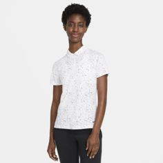 Женская рубашка-поло с коротким рукавом и принтом для гольфа Nike Dri-FIT - Белый