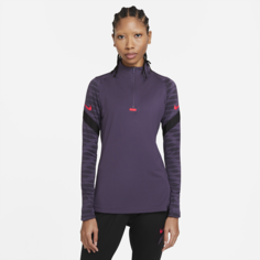 Женская футболка для футбольного тренинга с молнией 1/4 Nike Dri-FIT Strike - Пурпурный