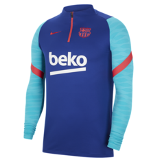 Мужская футболка с длинным рукавом для футбольного тренинга FC Barcelona Strike - Синий Nike