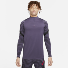 Мужская футболка для футбольного тренинга с молнией 1/4 Nike Dri-FIT Strike - Пурпурный