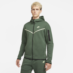 Мужская худи с молнией во всю длину Nike Sportswear Tech Fleece - Зеленый