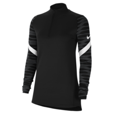 Женская футболка для футбольного тренинга с молнией 1/4 Nike Dri-FIT Strike - Черный