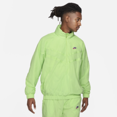 Мужская куртка с капюшоном и молнией на половину длины Nike Sportswear Heritage Windrunner - Зеленый