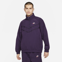 Мужская куртка с капюшоном и молнией на половину длины Nike Sportswear Heritage Windrunner - Пурпурный