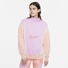 Женский флисовый свитшот с молнией 1/4 Nike Sportswear - Розовый