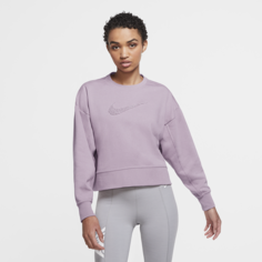 Женский свитшот с логотипом Swoosh для тренинга Nike Dri-FIT Get Fit - Пурпурный