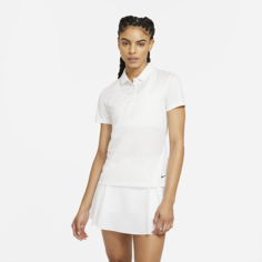 Женская рубашка-поло с принтом для гольфа Nike Dri-FIT - Белый