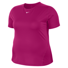Женская сетчатая футболка Nike Pro (большие размеры) - Розовый
