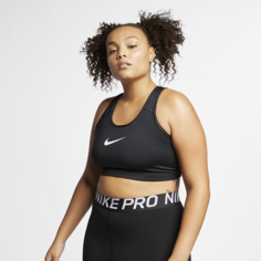 Спортивное бра без вкладыша со средней поддержкой Nike Swoosh (большие размеры) - Черный