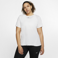 Женская сетчатая футболка Nike Pro (большие размеры) - Белый