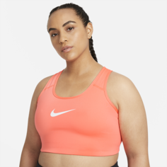 Спортивное бра без вкладыша со средней поддержкой Nike Swoosh (большие размеры) - Оранжевый