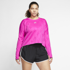 Женская беговая футболка с длинным рукавом Nike Air (большие размеры) - Розовый