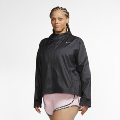 Женская беговая куртка Nike Essential (большие размеры) - Черный