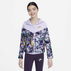 Куртка с принтом для девочек школьного возраста Nike Sportswear Windrunner - Пурпурный