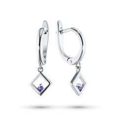 Серьги из серебра с аметистом э0607сг09152000 ЭПЛ Якутские Бриллианты