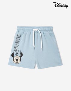 Голубые шорты с принтом Disney для девочки Gloria Jeans