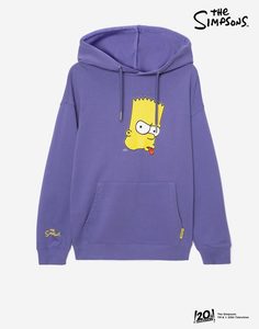 Фиолетовое худи oversize с принтом The Simpsons для мальчика Gloria Jeans