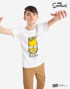 Белая футболка с принтом The Simpsons для мальчика Gloria Jeans