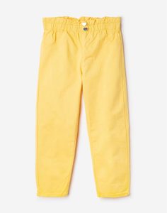 Жёлтые джинсы Paperbag для девочки Gloria Jeans