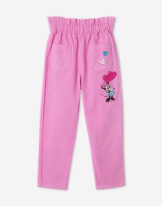 Розовые джинсы с вышивкой Disney для девочки Gloria Jeans