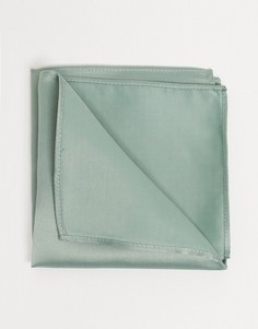 Шалфейно-зеленый атласный платок для нагрудного кармана ASOS DESIGN-Зеленый цвет