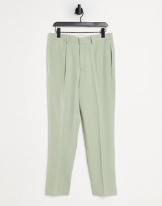 Мятно-зеленые строгие брюки ASOS DESIGN-Зеленый цвет