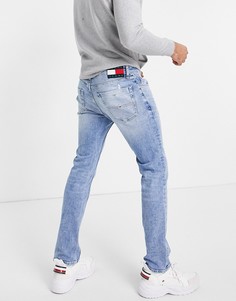 Голубые выбеленные джинсы облегающего кроя Tommy Jeans Scanton-Голубой