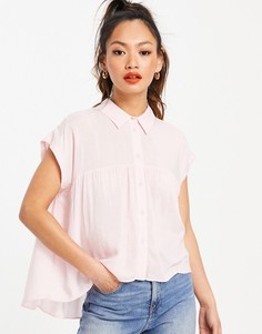 Розовая свободная рубашка с асимметричным нижним краем ASOS DESIGN-Розовый цвет