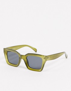 Оливково-зеленые солнцезащитные очки в стиле 70-х в квадратной оправе с вогнутыми линзами AJ Morgan-Зеленый цвет