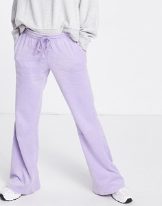 Фиолетовые велюровые джоггеры с широкими штанинами из органического хлопка (от комплекта) Weekday Roxanna-Фиолетовый цвет