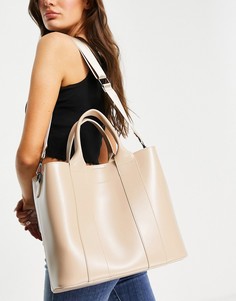 Светло-коричневая сумка-тоут с ремешком на плечо Claudia Canova-Нейтральный