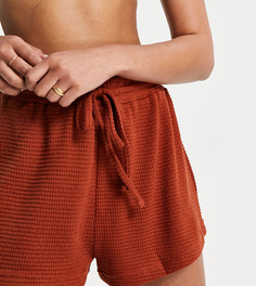Эксклюзивные свободные шорты рыжего цвета с затягивающимся шнурком от комплекта South Beach Exclusive-Красный