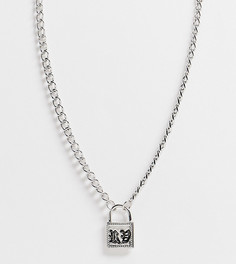 Серебристое ожерелье с навесным замком и надписью RV Reclaimed Vintage Inspired-Серебристый