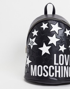 Черный рюкзак со звездами и логотипом Love Moschino-Черный цвет